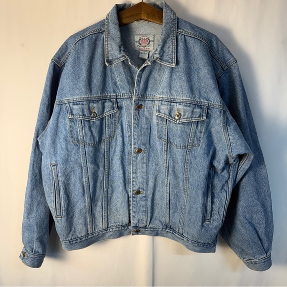 Bugle Boy Other - Vintage Bugle Boy Light Blue Denim Trucker Jacket Y2K 90’s Biker 100% Cotton